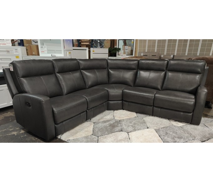 Modena Leather Sectional Power Reclining - Grey